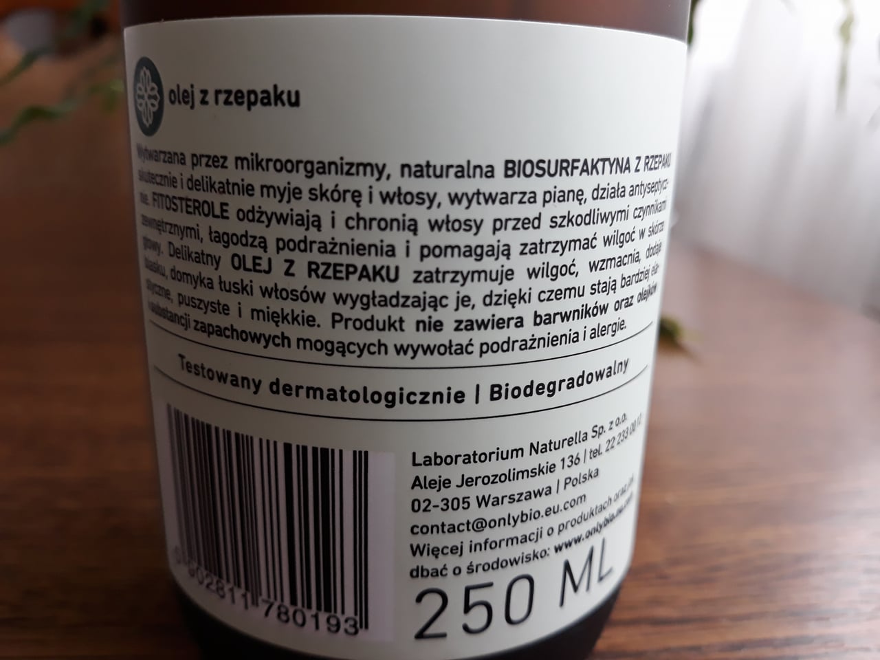 naturalny szampon do włosów Only Bio