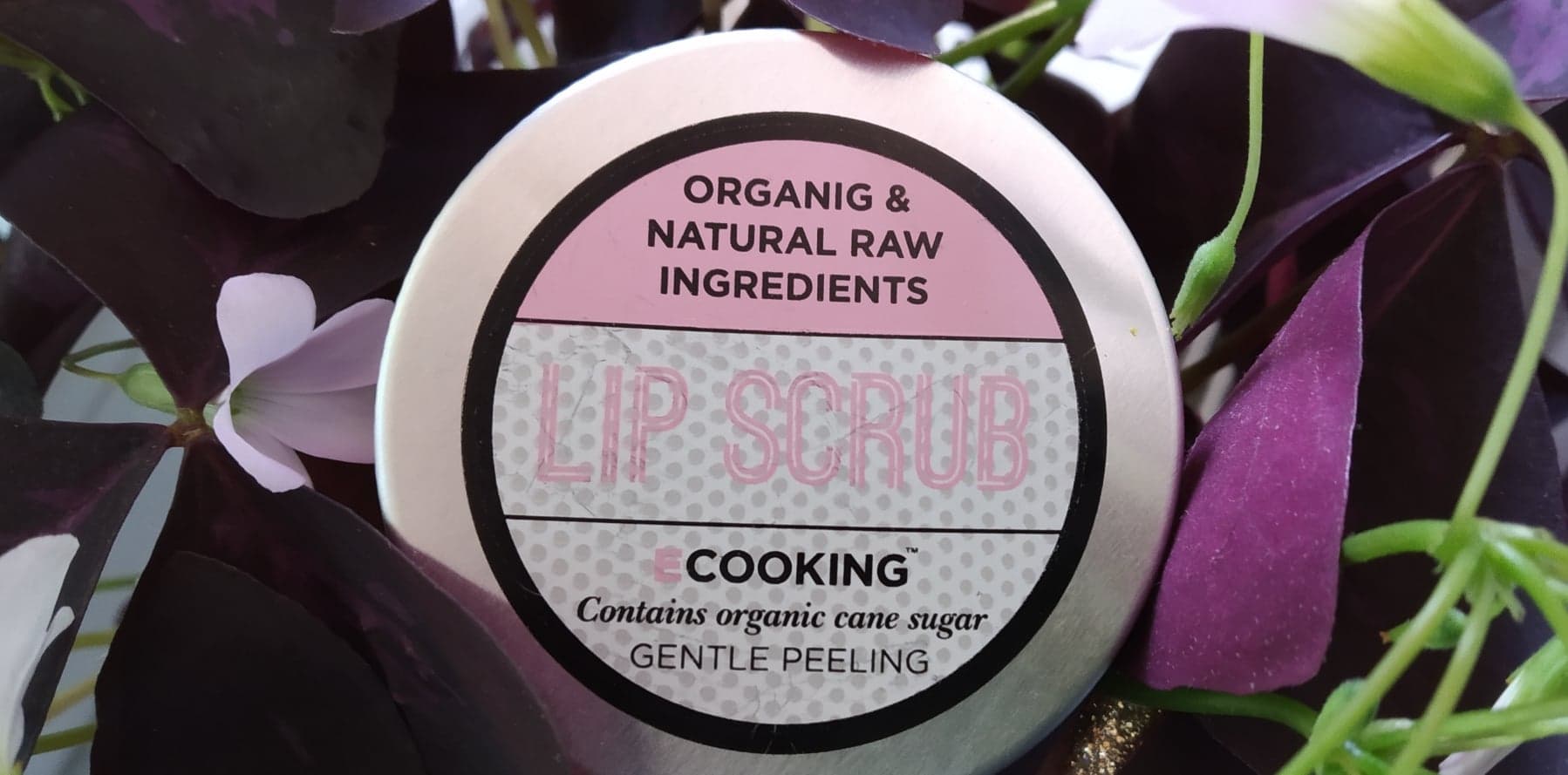 Naturalny peeling do ust Ecooking z olejkiem z pestek moreli i masłem shea.
